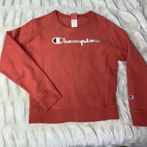 NWOT burnt orange embroidered champion crewneck
